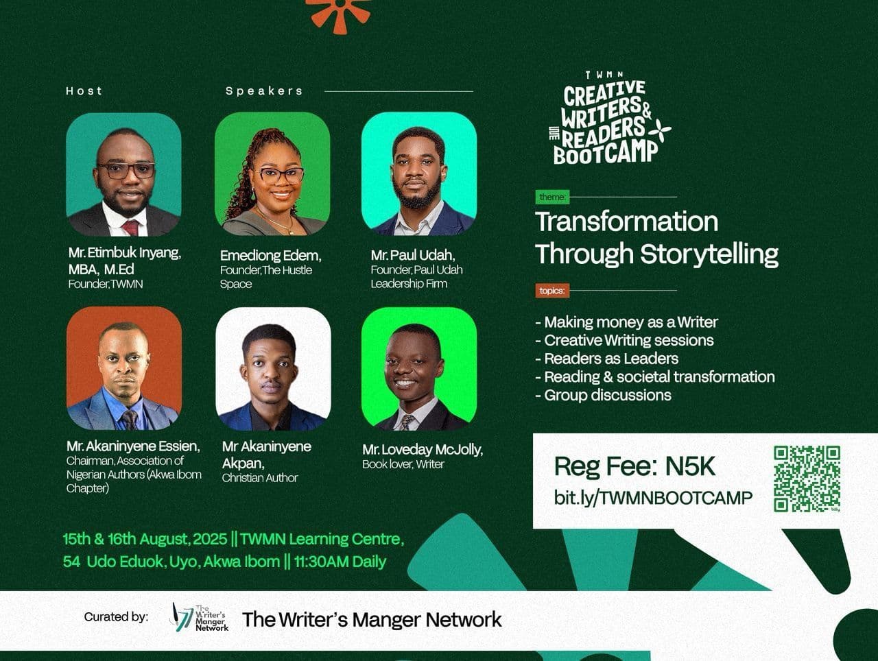 TWMN CREATIVE WRITERS & READERS BOOTCAMP